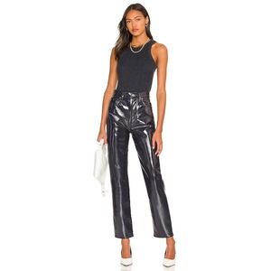AGOLDE Recycled Leather 90's Pinch Waist Black Patent / Size 31